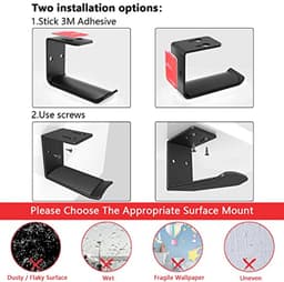 Hoofdtelefoonhouder Wandmontage met Schroeven en Plakband - Bureau Gadget voor Gaming en Organisatie — thumbnail 5