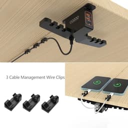 Koptelefoonhouder met USB-oplader en Smart Watch Dock - Hoofdtelefoonstandaard met 3-poorts Laadstation — thumbnail 5