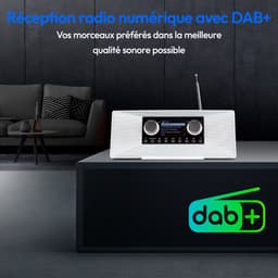 MEDION P85333 internetradio met DAB+ (wifi, FM, Spotify Connect, Amazon Music, USB, hoofdtelefoonaansluiting, AUX, stereo line-out cinch, slaaptimer) wit — thumbnail 4