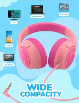 Koptelefoon kinderen met draad - Kinderkoptelefoon - Bedrade hoofdtelefoon - Veilig volume - School - Tablet - Laptop - Reizen - Muziek luisteren — thumbnail 2