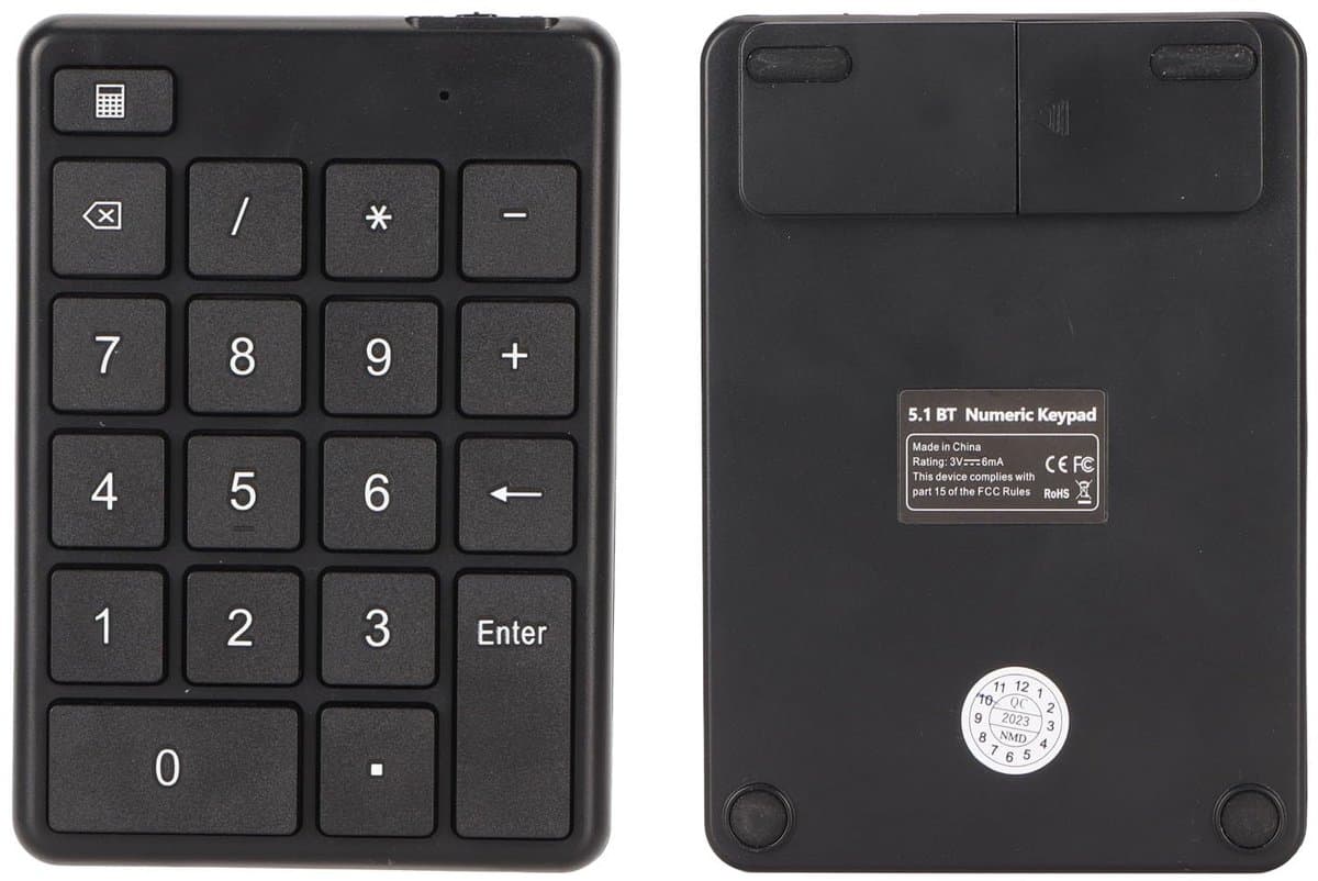 Wireless Number Pad, Bluetooth Number Pad, External Portable Smart Financial Accounting Number Keyboard with 19 Keys, for Laptop Desktop Notebook, For Business Office Travel — afbeelding 1