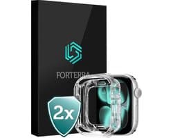 Hoesje - 2 Stuks Geschikt voor Apple Watch 11 (42 mm) - Sterk & Shockproof - Siliconen Case Cover - Smartwatch Full Bumper Hoes - Transparant