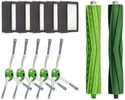 SQOON® Complete Onderhoudsset / Accessoire Kit Geschikt voor iRobot Roomba e5/e6/e7 en i1/i1+/i3/i3+/i4/i4+/i5/i5+/i6/i6+/i7/i7+/i8/i8+ – 5 HEPA-filters, 5 zijborstels & 2 rubberen rolvegers