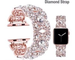 Diamanten Luxe Band Geschikt Voor Apple Smart Watch Ultra Bling Metalen Mode Polsband Apple watch Serie 8 7 6 Se 5 4 3 - 42 44 45 49mm Rose Gold