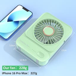 Draagbare USB Mini Ventilator met 3 Snelheden en 2000mAh Batterij - Verstelbaar en Stil voor Thuis en Onderweg — thumbnail 3