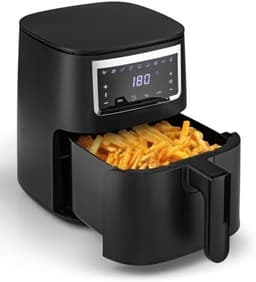 Airfryer - Heteluchtfriteuse 4 Liter met Touchscreen - Airfryer met 9 Functies en 8 Programma's - Vetarm Frituren, Bakken en Grillen - Inclusief Vaatwasserbestendige Accessoires - Geschikt voor 4 Personen — thumbnail 4