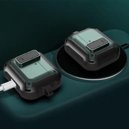 Telestore - Hoesje geschikte voor AirPods Pro 3 - TPU hybride hoesje Beschermhoes - Shockproof AirPods Pro 3 Cover - AirPods Pro 3 Hoesje - Geschikt voor Apple Airpods Pro 3 - zwart - hard en TPU cover met sleutelhanger — thumbnail 4
