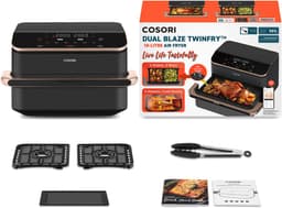 Cosori Dual Blaze Twinfry – Dubbele Airfryer XXL – 10L – Dual Zone of MegaZone – 6 Programma’s — thumbnail 12