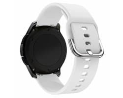 By Qubix - Geschikt voor Garmin bandje - Siliconen sportband - Wit - Geschikt voor Garmin Forerunner 570 (42mm) / 55 / 245 / 645 - Smartwatch bandje 20mm