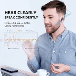 EarFun Air Pro SV - Bluetooth Oordopjes - Active Noise Cancelling - Draadloos Opladen - IPX5 Waterbestendig - Zwart — thumbnail 4