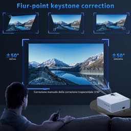 Mini Beamer - Streamen op je telefoon - Input to 1080P Full HD - Projector - Mini Projector - HDMI - USB - Wit - Draagbaar - Ingebouwde speaker — thumbnail 3