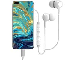 Rixus - USB C - Bedrade Oordopjes Met Microfoon - Wit - Voor Samsung, Oppo, Iphone Type C modellen, Laptops en Macbooks