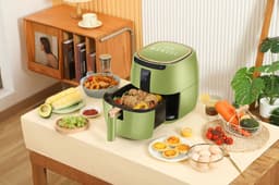 Swiss Pro+ - SP-DAF7LG - airfryer XXXL - Intelligente Heteluchtfriteuse Digitaal- 7 L - XXXL - New Model 2026- GRATIS Recepten Boek - Touchscreen - TURBO Opwarmen - Green - 7 liter — thumbnail 16