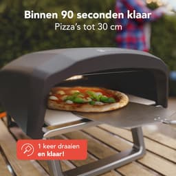 KitchenBrothers Pizza Oven - Gas - Tafelmodel - PFAS-vrij - Inklapbaar - Pizzasteen - Dubbele Brander - Pizza maker - Pizzaoven voor Buiten - Zwart/Grijs — thumbnail 4
