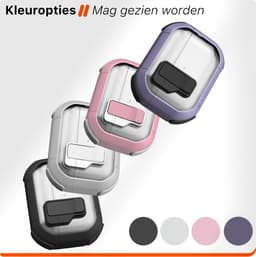 Schokbestendig Hoesje - Geschikt voor Apple AirPods 4 - Hardcase Met Sleutelhanger - Transparant & Wit — thumbnail 2