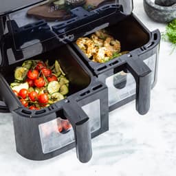 GreenPan - Bistro dubbele airfryer - 4L+4L - 9 programma's - Digitaal Led Display - Automatisch Uitschakelen - zwart - PFAS-vrij — thumbnail 8
