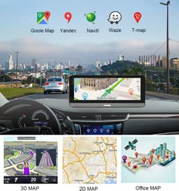 Dashcam voor Auto - 7.84" 4G Android Dashcam – GPS Navigatie, 1080P Full HD, Achteruitrijcamera, Dual Lens, ADAS Rijhulp, WiFi, Bluetooth, Parkeermodus, Loop Recording - Zwart — thumbnail 2
