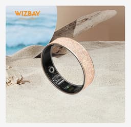 WizBay Premium Select® Gouden FrostLook Smart Ring Dames Heren - Oplaad Case - Hypoallergeen - Hartslag & Slaap Monitor - IP68 Waterdicht - O2 Meting - Gesture Functie - Multiple Sport Modi - #12 — thumbnail 4