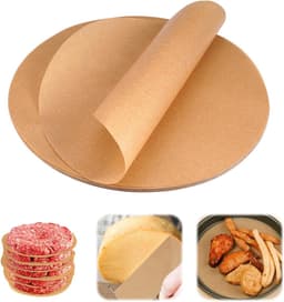 100 Sheets Round 22cm Non-Stick Baking Paper for Airfryer, Hot Air Fryer, Burger, Parchment Paper for Pans Oven Grill Steam — thumbnail 1