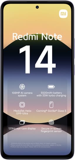 Xiaomi Redmi Note 14 - 8GB/256GB - Mist Paars — thumbnail 2