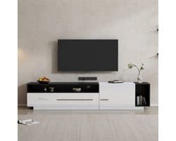 Hoogglans tv-kast, lowboard, tv-bord, tv-tafel, 170 cm voor televisies tot 70 inch met een lade, deur en open compartiment