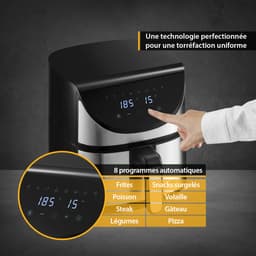 TZS First Austria Airfryer - Heteluchtfriteuse - 5,8L - 1700W - 80ºC tot 200ºC - Digital Touchscreen - Zwart — thumbnail 7
