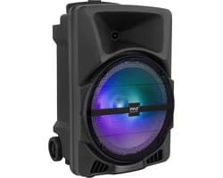 Pyle Party speaker Bluetooth, Draagbare Luidspreker met Wielen, 800W, DJ Stereo Speaker, met MP3 AUX 3,5 mm Ingang- Knipperende Partylamp, FM Radio