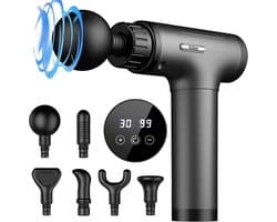 Diep Weefsel Massagepistool - Draagbaar, Elektrisch & Stil met 6 Accessoires
