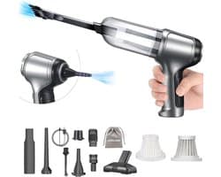 DailySupplies® Handstofzuiger Draadloos - Auto Stofzuiger - Kruimeldief Snoerloos - Kruimelzuiger - Zilver