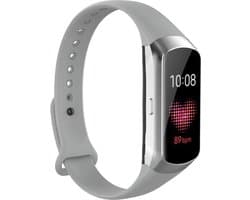 Siliconen Smartwatch bandje - Geschikt voor Samsung Galaxy Fit siliconen bandje - grijs - Strap-it Horlogeband / Polsband / Armband