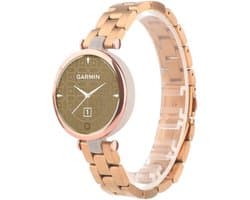 Stalen Smartwatch bandje - Geschikt voor Garmin Lily stalen band - rosé goud - Strap-it Horlogeband / Polsband / Armband