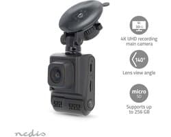 Nedis Dashcam – 4K – Dual Camera 1080p – GPS – Nachtzicht – Parkeermodus – Looprecording – 256GB