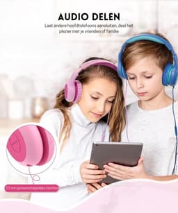 Intelectro Koptelefoon voor Kinderen - Veiligheid en Plezier in Eén! - Hoogwaardige Stereogeluid - Comfortabele Draagervaring - HD Microfoon - Volumeregeling - Brede Compatibiliteit en Audio Delen - Roze - Levering Sneller dan Aangegeven! — thumbnail 4