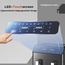 9L XXL Heteluchtfriteuse met Digitaal Led-Touchscreen - 2000 Watt, 10 Vooraf Ingestelde Programma's, Instelbare Temperatuur en Transparant Kijkvenster — thumbnail 5