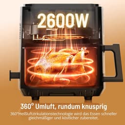 Equivera Dubbele Airfryer - Dubbele Mand - Dual Cook - Heteluchtfriteuse - Verschillende Programma's - Dual Zone - Mega — thumbnail 4