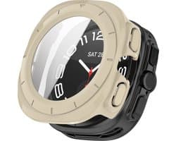 By Qubix - Hard case met screen protector (waterdicht) - Beige - Geschikt voor Samsung Galaxy Watch Ultra / Ultra 2025 47mm