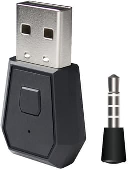 USB 4.0 Bluetooth Adapter - Zender & Ontvanger voor o.a. PS4, PS5, Switch, PC - met 3.5mm jack AUX - Draadloze Audio via USB - zwart — thumbnail 2