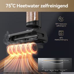 JONR ED12 Pro Max Draadloze -Nat Droog Stofzuiger-Elektrische Dweil-Steelstofzuigers-zelfreiniging met 75°C heet water-5 min flitsdrogen met hete lucht-180° kantelbare reiniging - dubbele schrapers met anti-verstrengeling - 17000 Pa zuigkracht — thumbnail 3