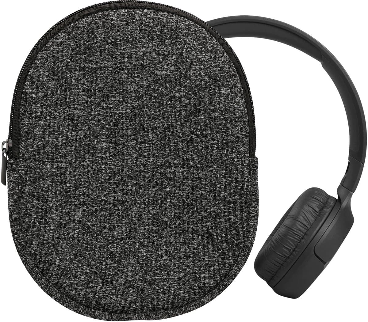 kwmobile hoes geschikt voor JBL Tune 600 / 500BT / 510BT / 450 - 21,5 x 16 cm - Beschermhoes voor headset in antraciet / wit - Van neopreen — afbeelding 1
