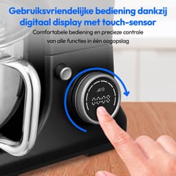 MEDION Keukenmachine met vleesmolen, blender 4-in-1, Zwart | IJskom voor ijsbereiding, 1200 W, raspen, snijden, kneden, deegmachine, MD18440 — thumbnail 4