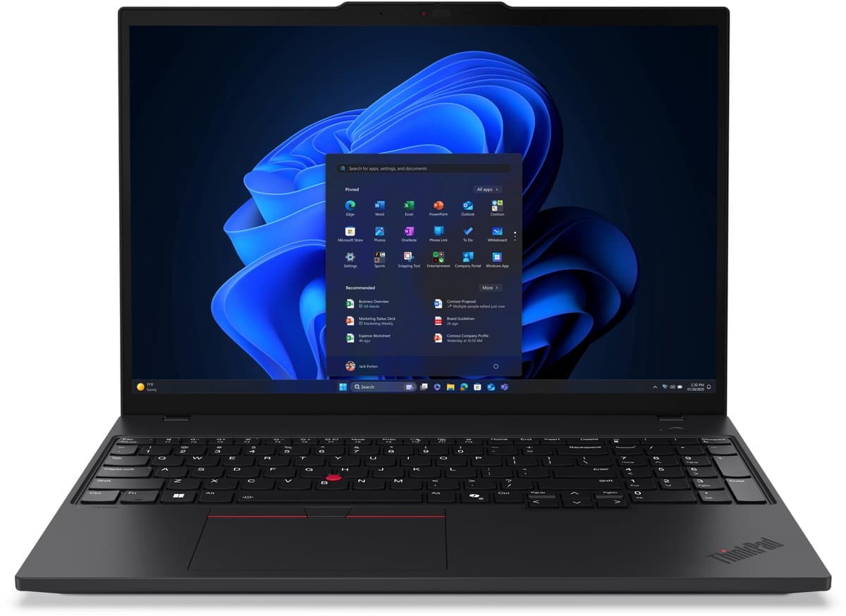 "Lenovo ThinkPad T16 Gen 4 (Intel) Intel Core Ultra 5 225U Laptop 40,6 cm (16"") WUXGA 16 GB DDR5-SDRAM 512 GB SSD Wi-Fi 6E (802.11ax) Windows 11 Pro Engels Zwart" — afbeelding 1