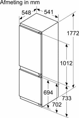 Siemens KI86NVFE0 - iQ300 - Inbouw koel-vriescombinatie - 177.2 cm x 54.1 cm - noFrost: nooit meer je vriezer ontdooien - hyperFresh: de extra ruime vershoudlade voor groente en fruit — thumbnail 3