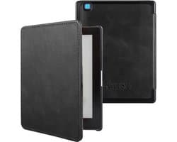 Lunso Geschikt voor Kobo Aura H20 Edition 2 hoes (6.8 inch) - Leren sleepcover - Zwart - (niet voor de Kobo Aura edition 2)