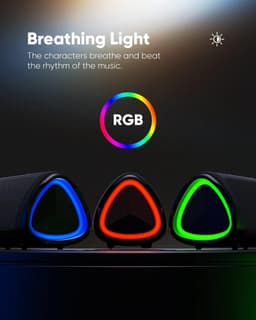 Bluetooth speaker zwart-IPX5 waterdicht-extra bas-2 full-range sprekers-2 onafhankelijke membranen-TWS-AUX-RGB-verlichting-Tot 20 uur muziek-zwart — thumbnail 2
