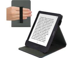 kwmobile e-reader hoesje geschikt voor Tolino Shine 3 hoes - Ereader flip case met standaard - Kunstleren e reader cover - Sterrenstelsel en Boom design in blauw / grijs / zwart