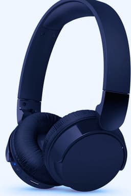Leichte On-Ear Draadloze Bluetooth Hoofdtelefoon Met Passieve Geluidsisolatie - 55 Uur Afspeeltijd -Natuurlijke Geluid - Heldere Gesprekken - Dynamische Bass - 2 Uur USB Opladen - Blauw — thumbnail 1