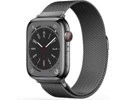 Ntech Bandje Zwart Geschikt voor Apple Watch Bandje Series 1 / 2 / 3 / 4 / 5 / 6 / 7 / 8 / 9 / SE - 38 / 40 / 41 mm - horlogeband Extra sterke magneet