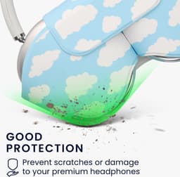 kwmobile over-ear koptelefoon cover compatibel met Apple AirPods Max / AirPods Max 2 hoesje - Polyester hoofdtelefoon case - Zachte koptelefoonhoes - Wolken en lucht design — thumbnail 3