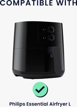 kwmobile heteluchtfriteuse beschermhoes geschikt voor Philips Essential Airfryer L - Kunststof hoes voor friteuse - design — thumbnail 3