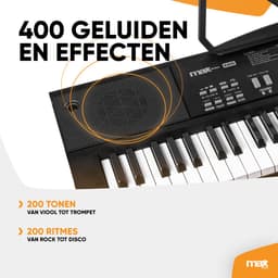 Keyboard Piano Set - MAX KB15 Keyboard set met bankje, standaard & headset - Ideaal als kinder piano — thumbnail 4